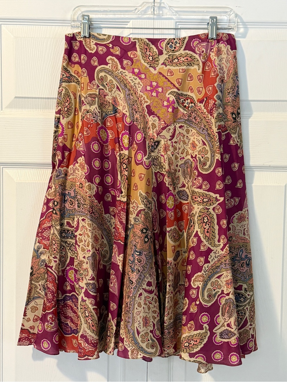 Lauren Ralph Lauren Red Paisley Full Skirt